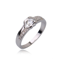 Neue weiße CZ Stein Hochzeit Rhodium Farbe Diamant Engagement Schmuck Ring-10590